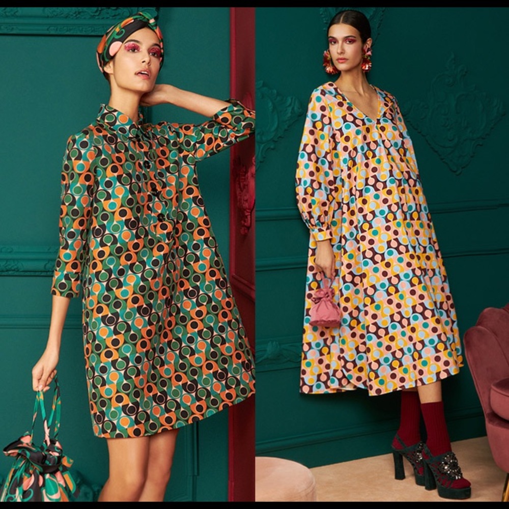 V Trapezio Dress in Gumball for women
